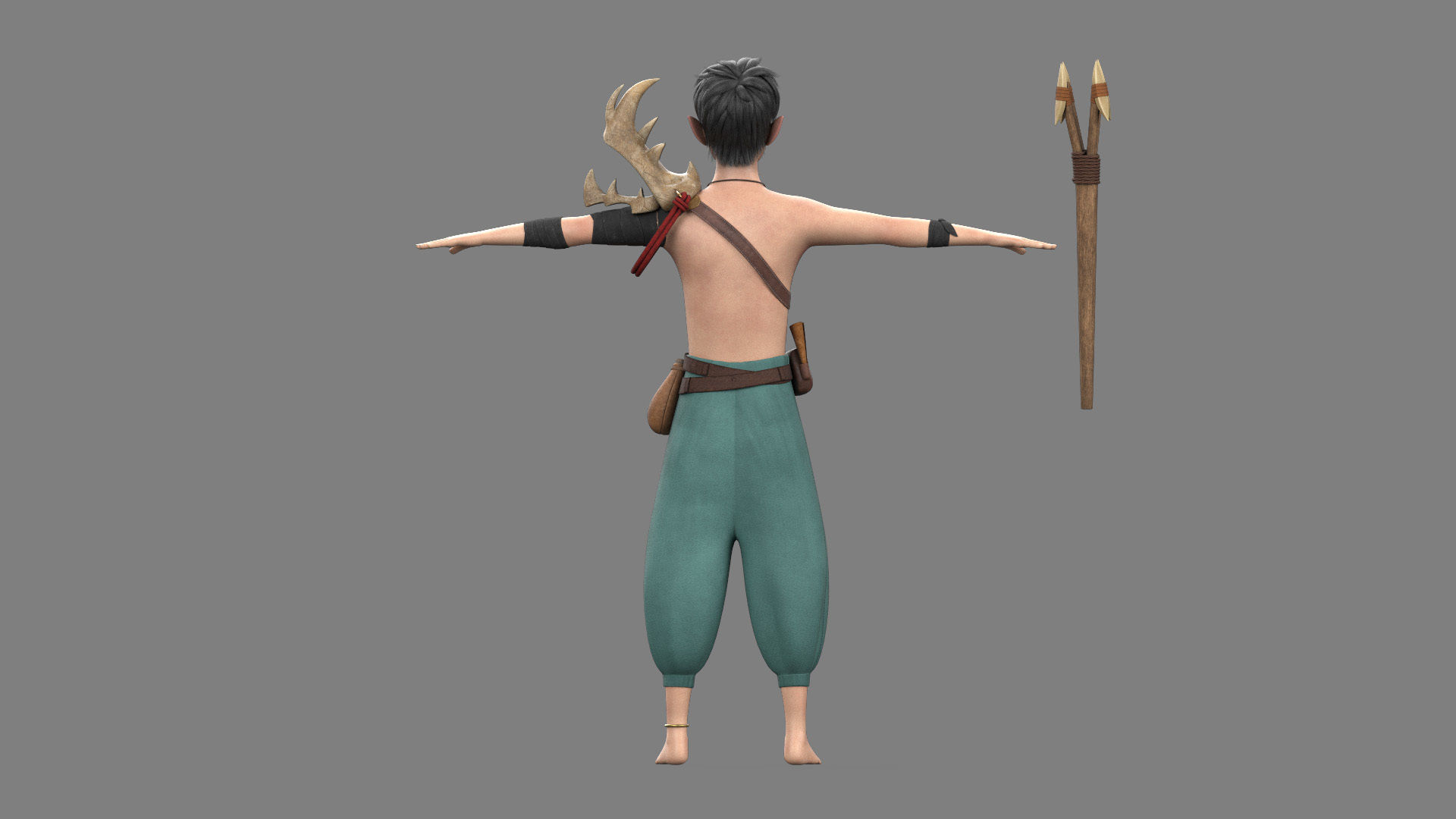 3D Semi-Realistic Ocean Hunter Character Without Rig Low-poly 3D model_5