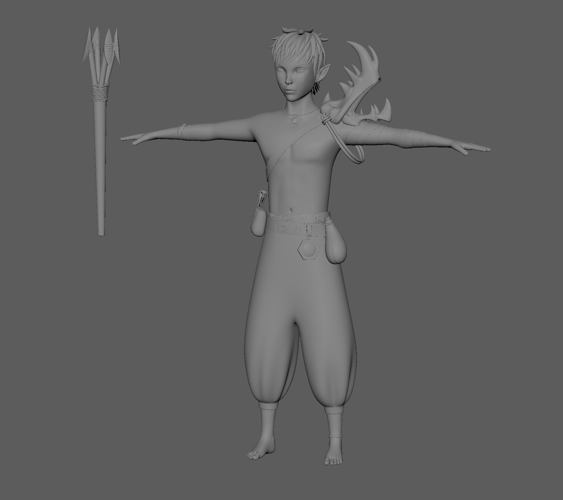 3D Semi-Realistic Ocean Hunter Character Without Rig Low-poly 3D model_13