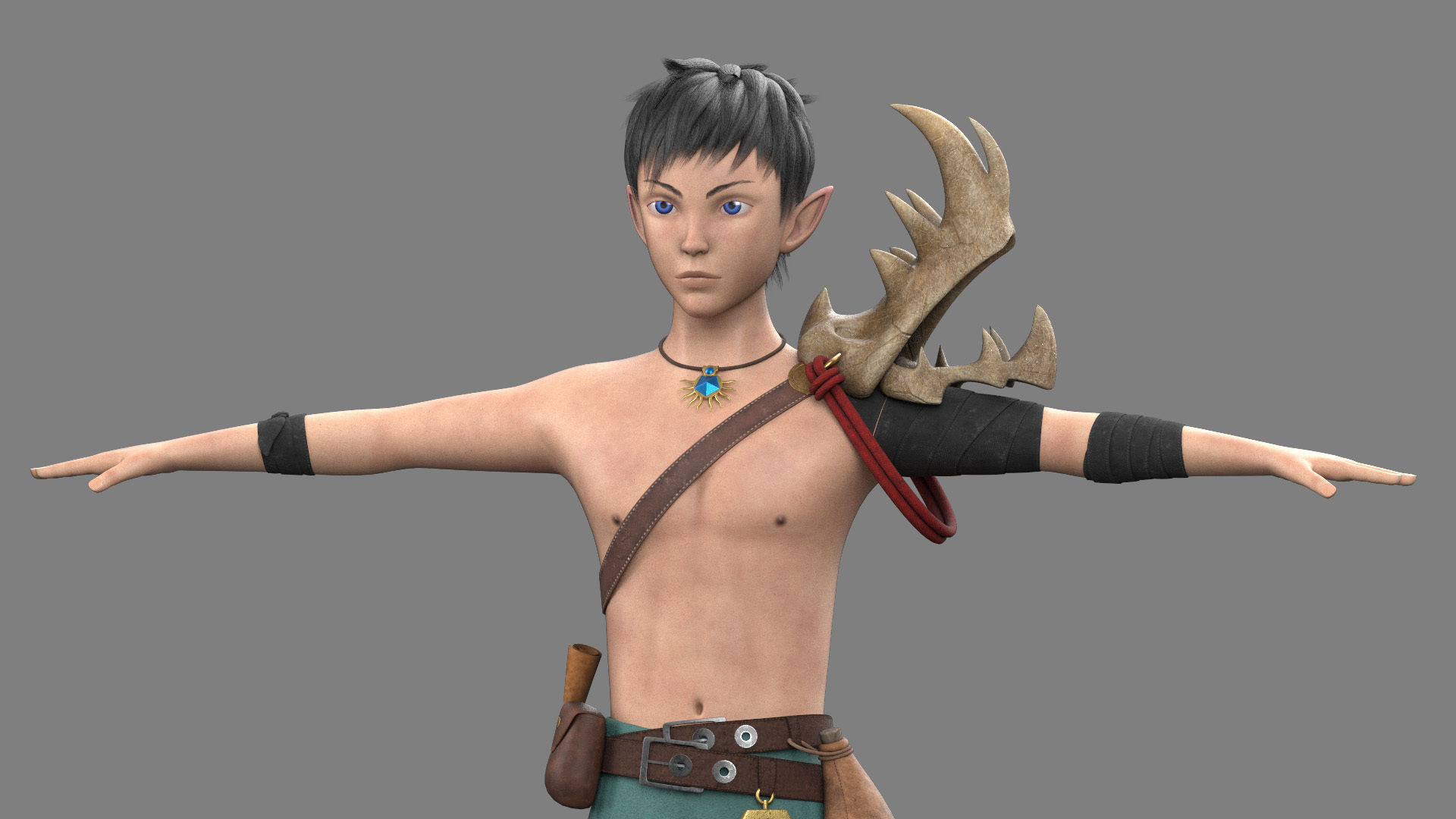 3D Semi-Realistic Ocean Hunter Character Without Rig Low-poly 3D model_2