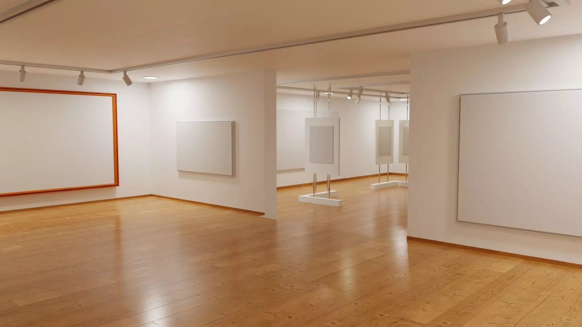 Interactive Art Exhibition - VR Gallery Low-poly 3D model