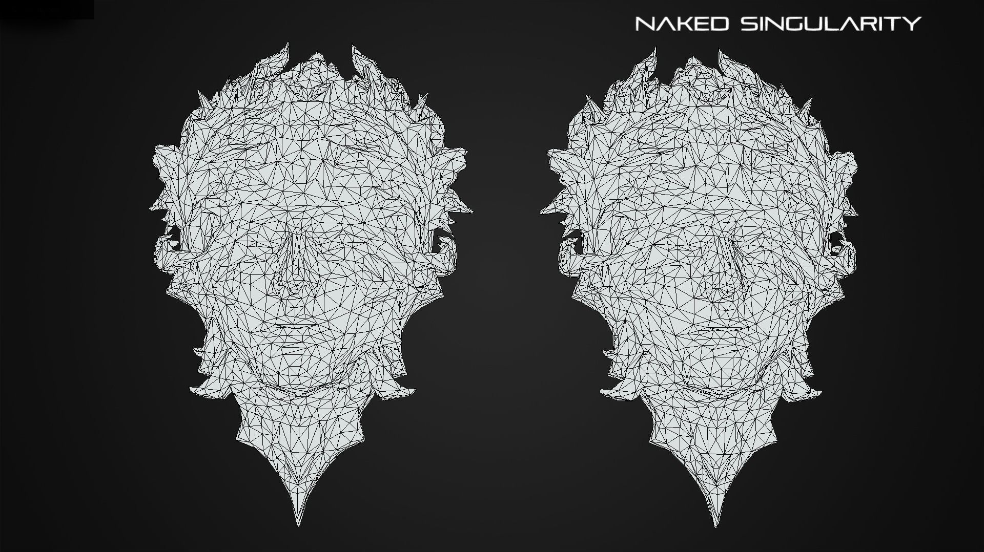 God Face Shield Medieval dark fantasy Low-poly 3D model_7