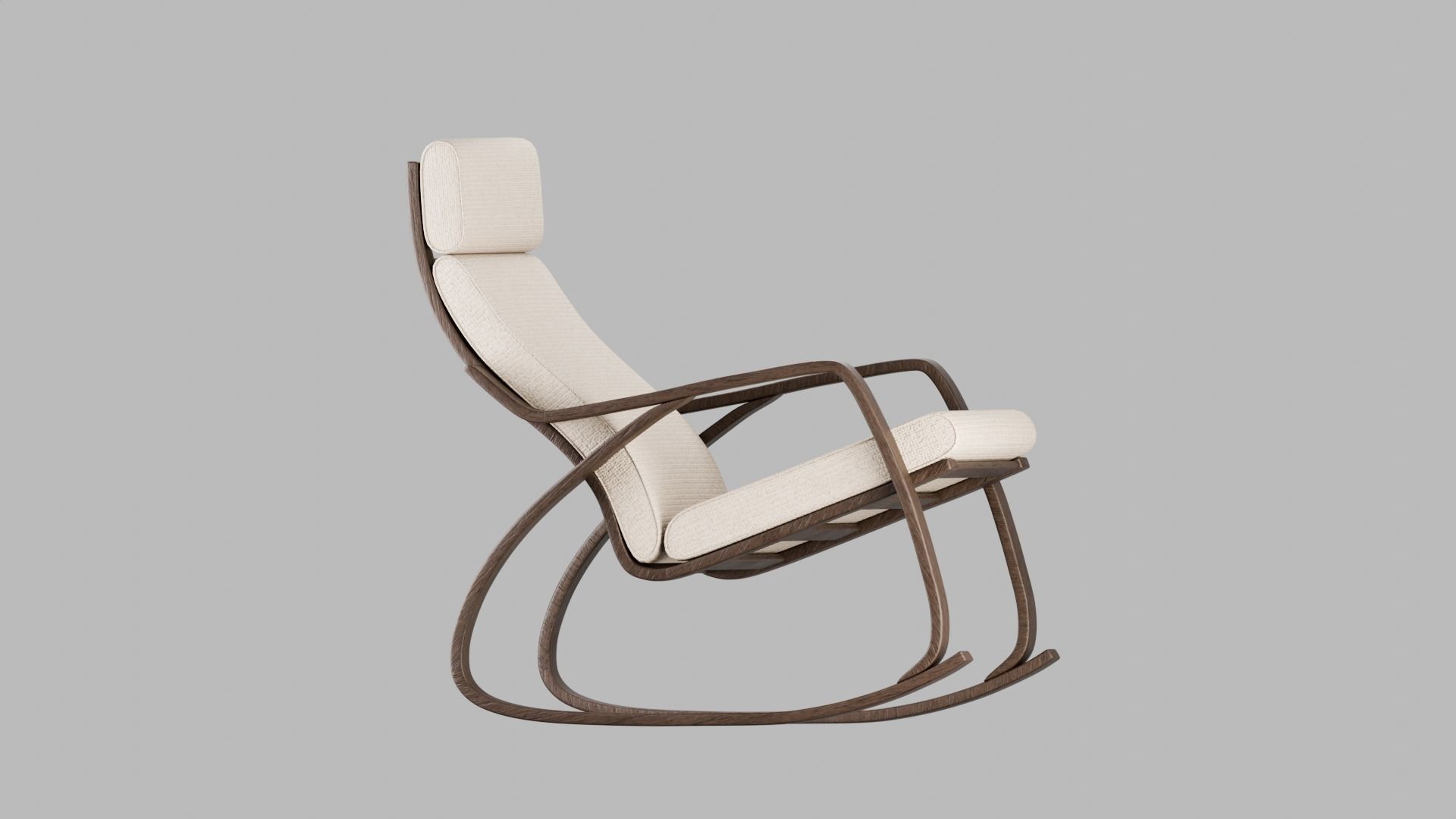Rocking chair Low-poly 3D model_5