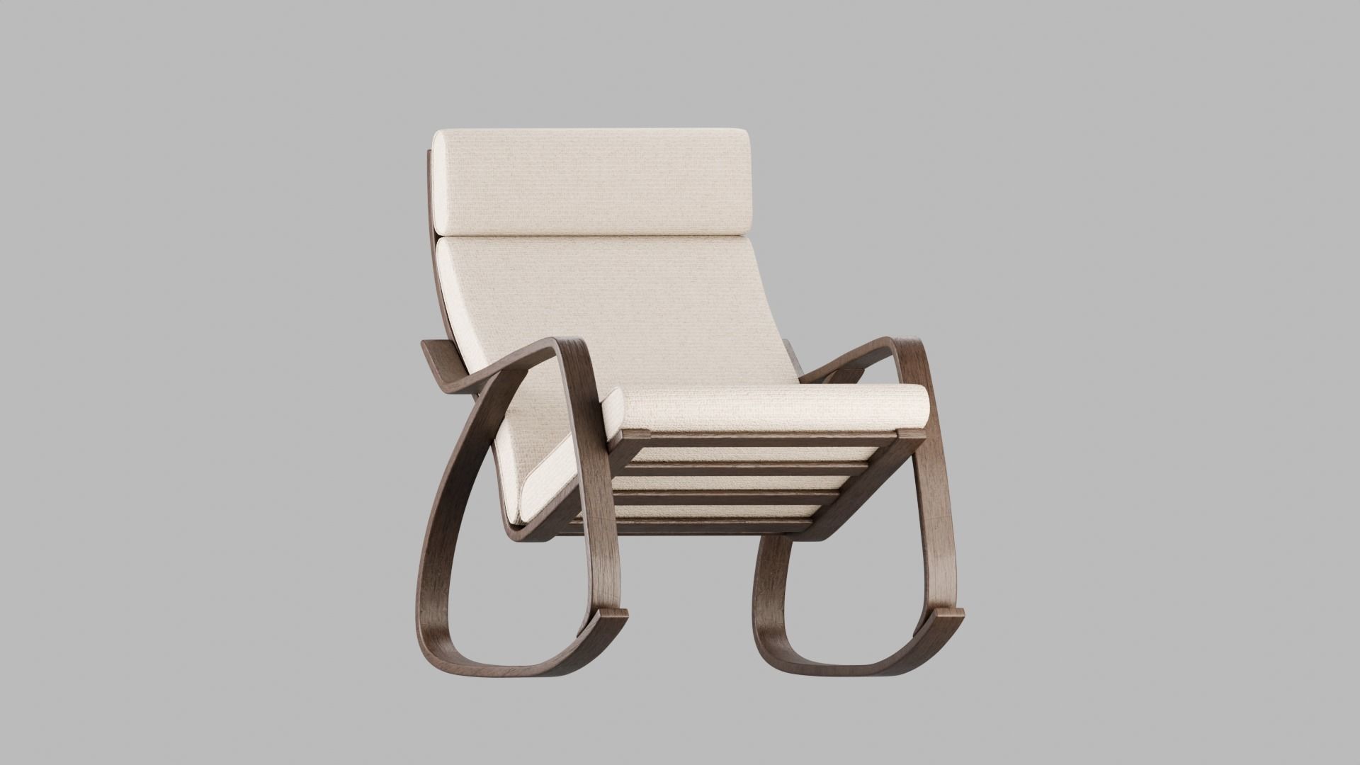 Rocking chair Low-poly 3D model_4