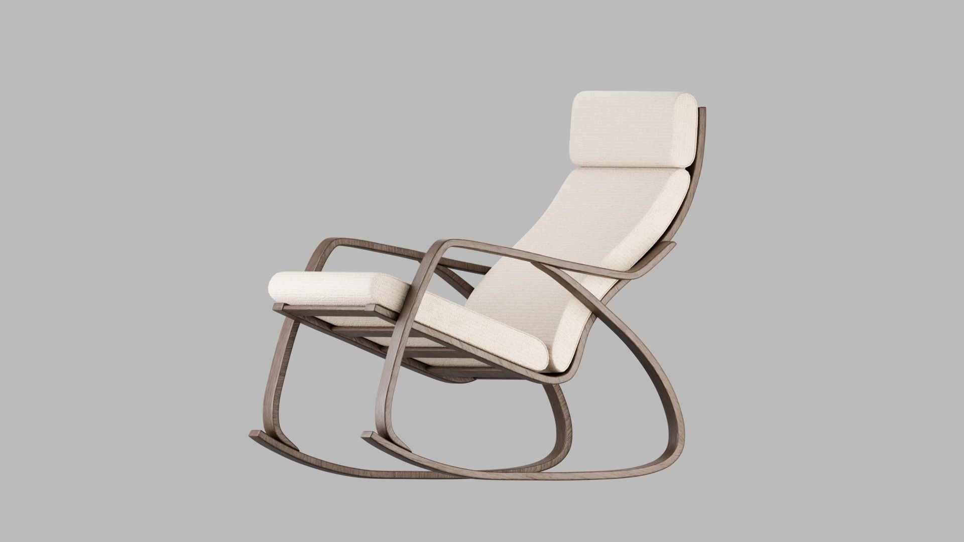 Rocking chair Low-poly 3D model_3