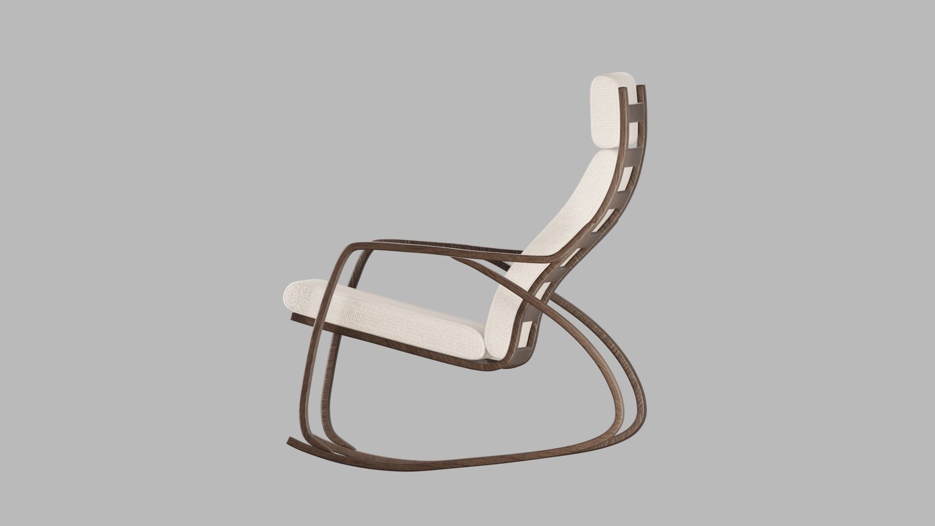 Rocking chair Low-poly 3D model_2