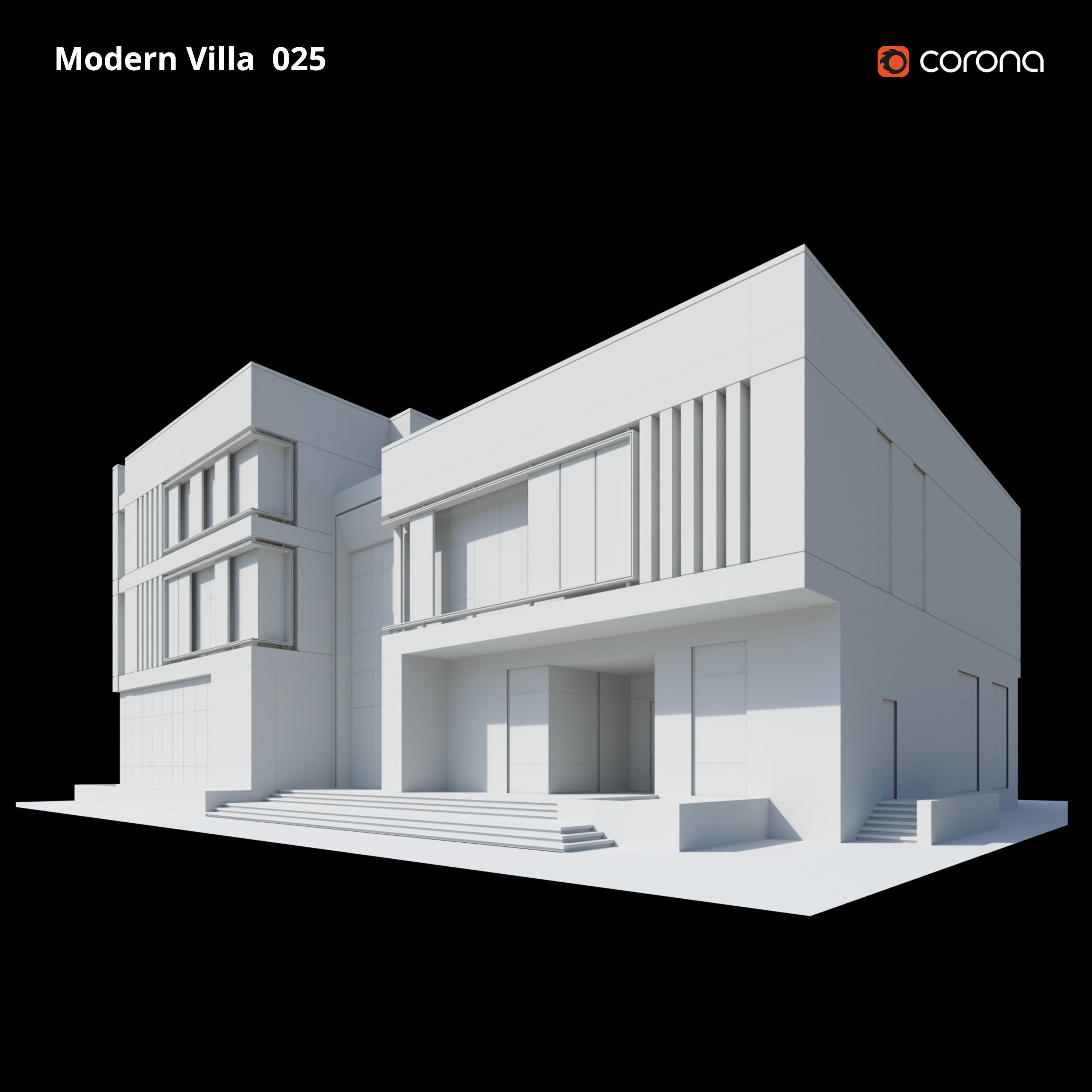 Modern Villa Design 025 Low-poly 3D model_6