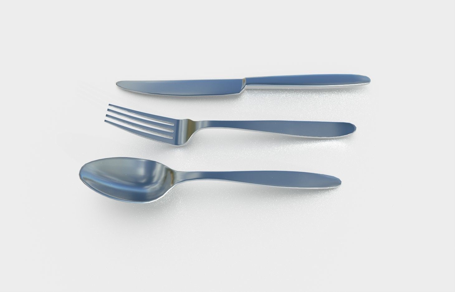 Fork Spoon Knife M01 Low-poly 3D model_2