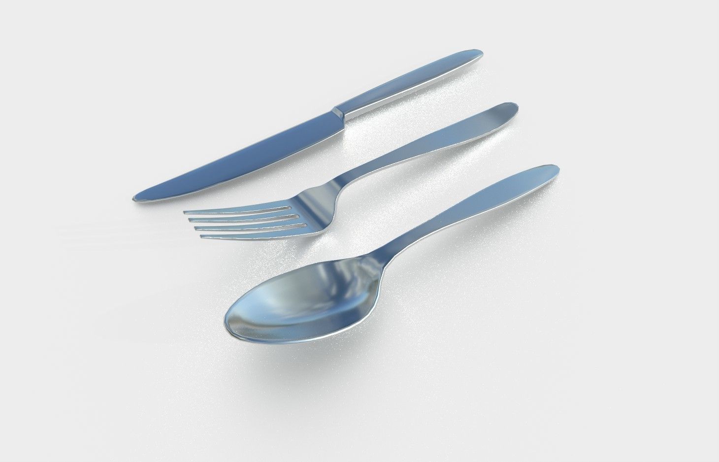 Fork Spoon Knife M01 Low-poly 3D model_3