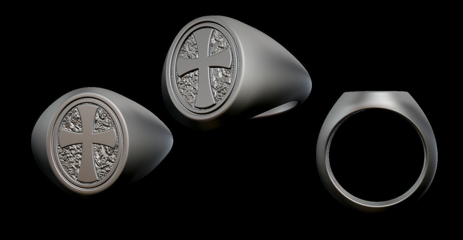 Pope Cross Ring Size 10 3D print model_2