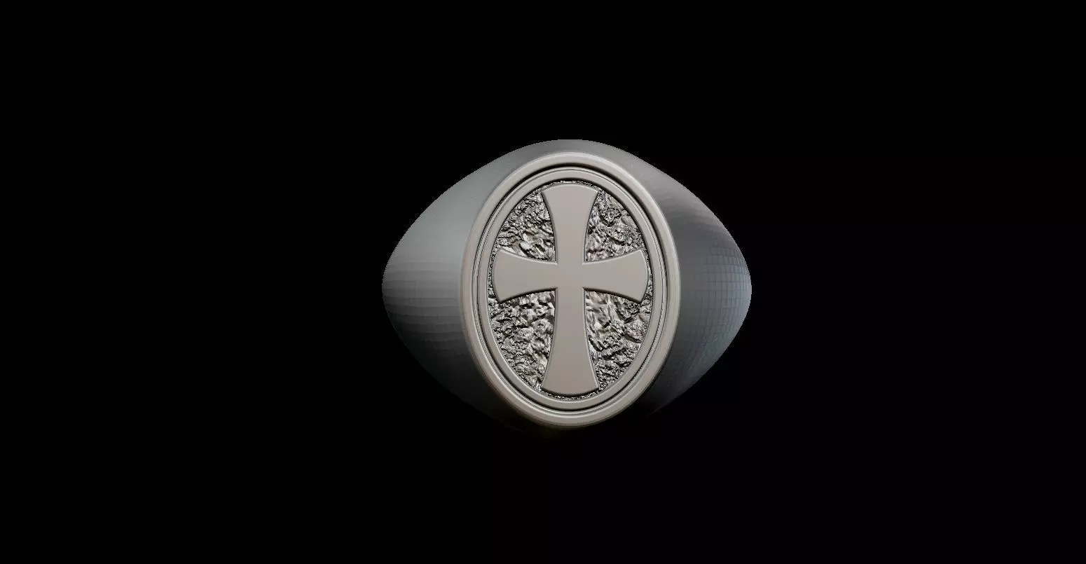 Pope Cross Ring Size 10 3D print model_0