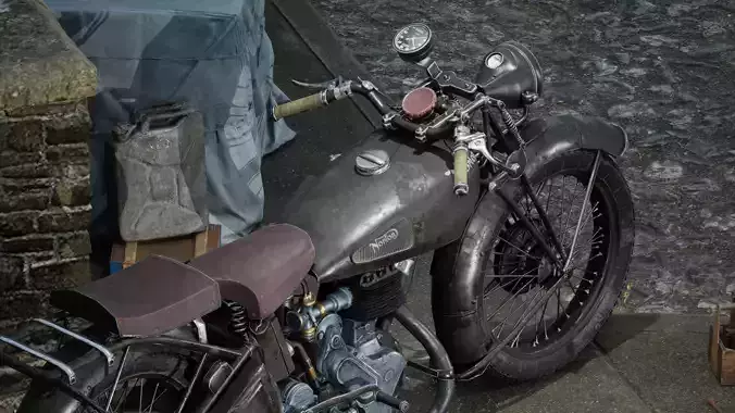 Norton 16H Motorcycle Game Asset