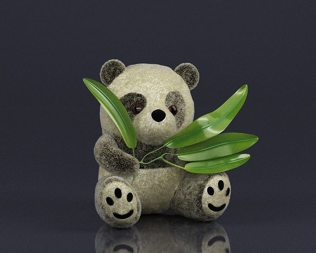 S00055 Panda Toy with Aloe  Low-poly 3D model