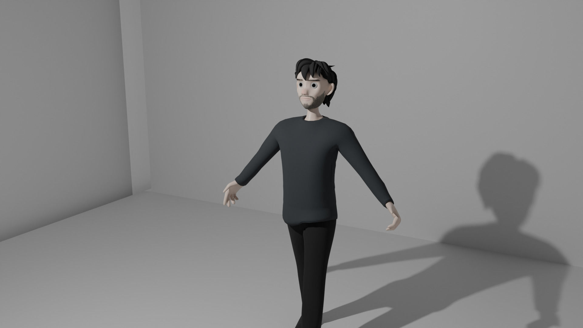 stylized Teen boy 3d rigged Character Free low-poly 3D model_1