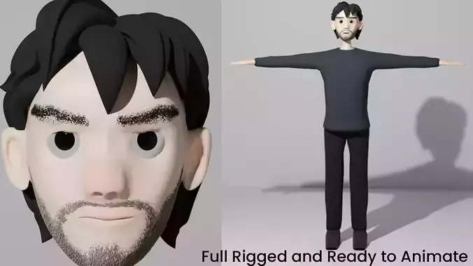 stylized Teen boy 3d rigged Character
