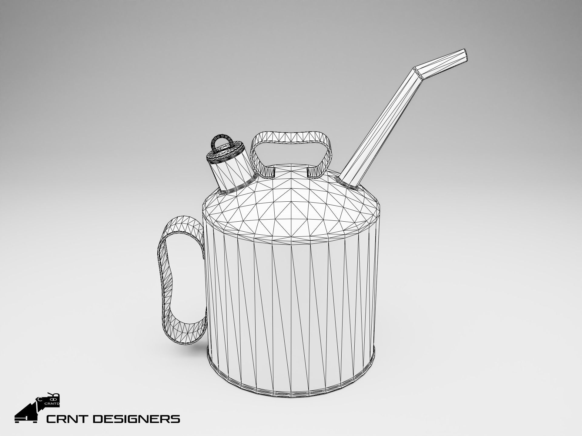 Motor Oil Can Low-poly 3D model_2