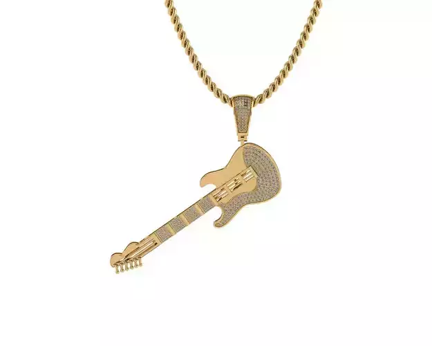 Guitar Diamond Pendants