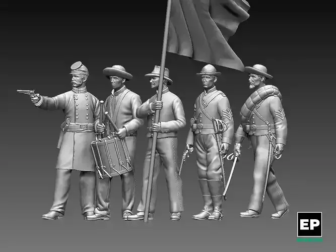 CONFEDERATE OFFICER ACW 3D print model