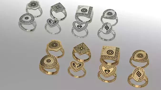 8 very light gold niello design 3D print model