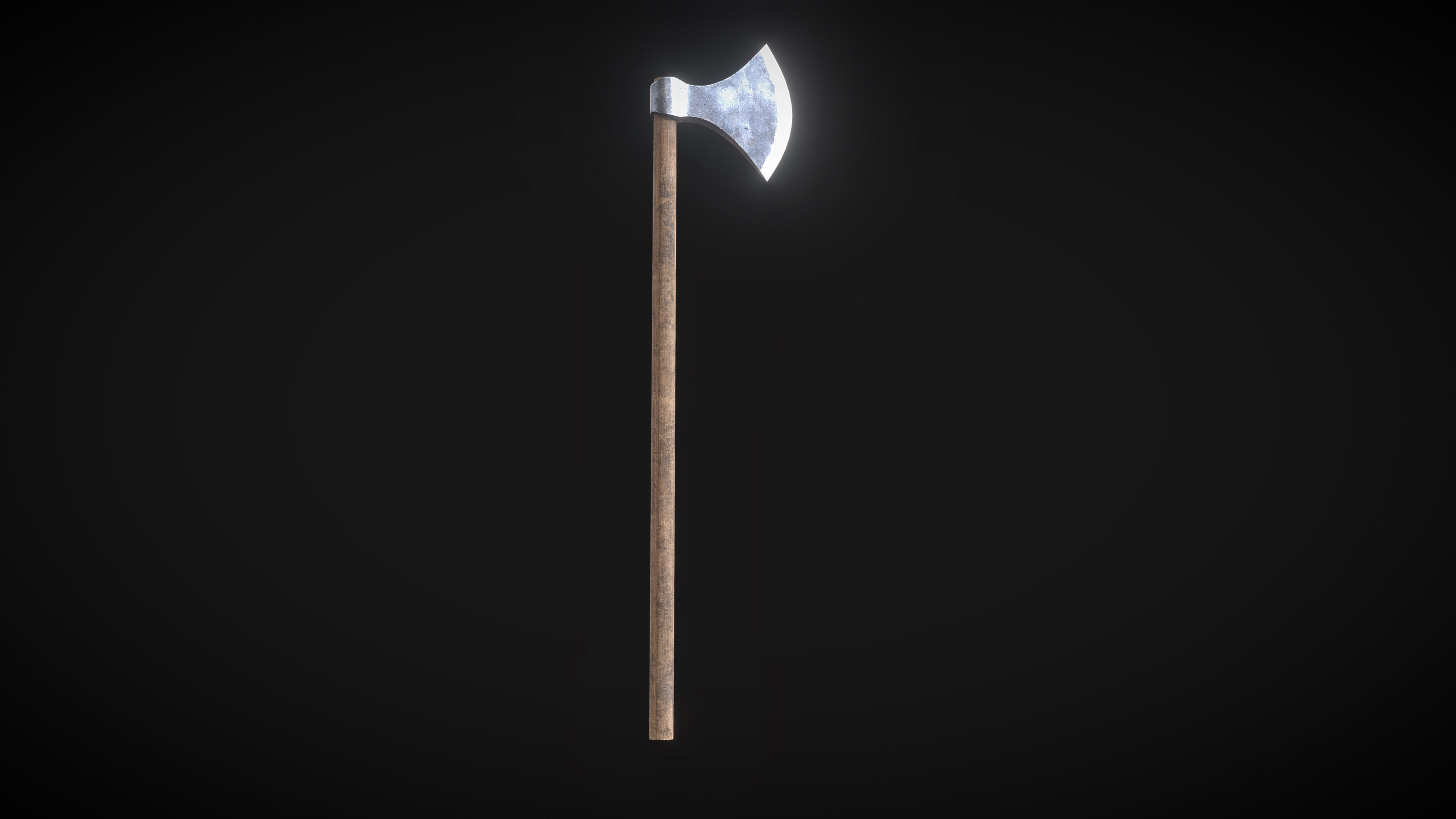 Danish Medieval Viking Two Handed Axe Low-poly 3D model_1