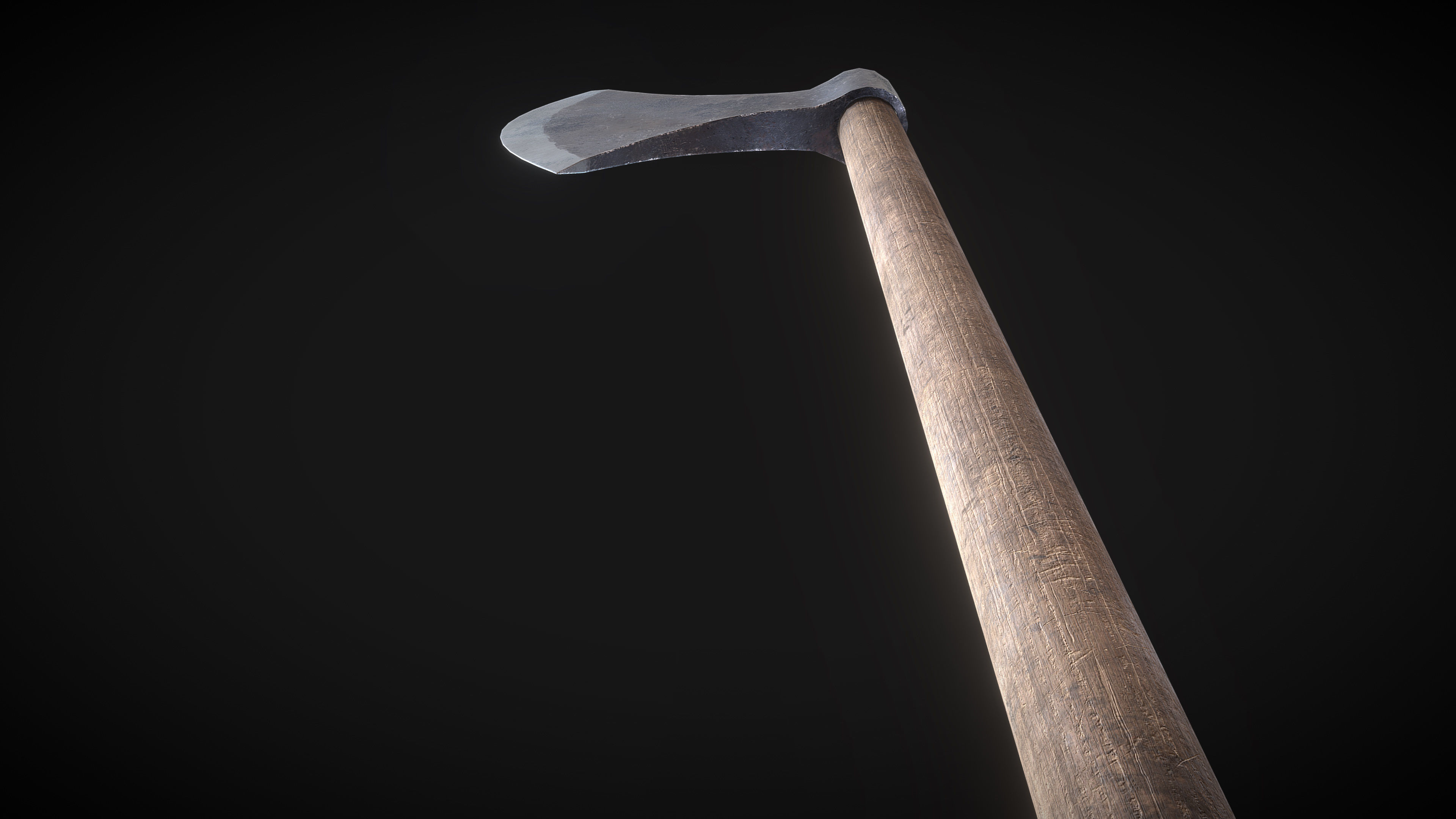 Danish Medieval Viking Two Handed Axe Low-poly 3D model_5