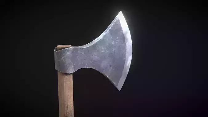Danish Medieval Viking Two Handed Axe Low-poly 3D model