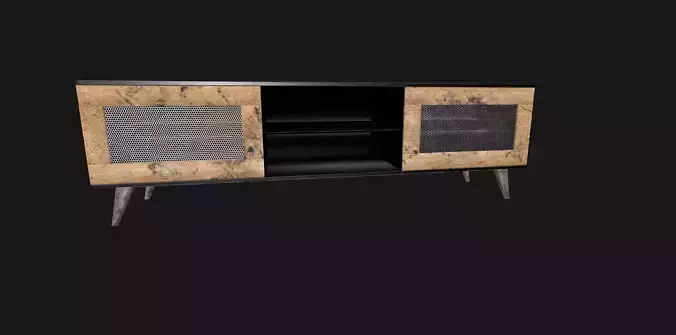 TV Rack Shelf Retro 3D model