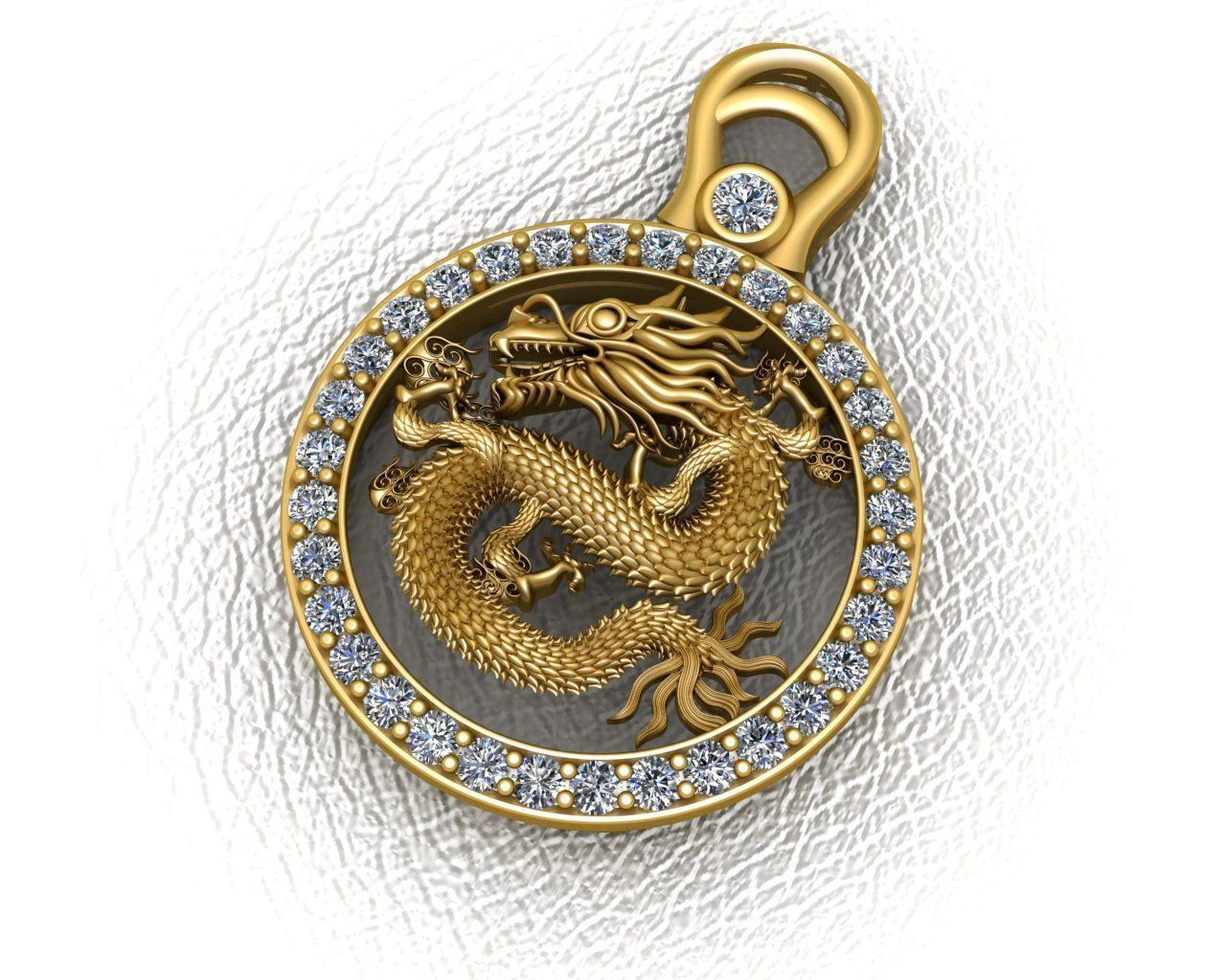Chinese Dragon Pendant 3D print model 3D print model 3D print model_5