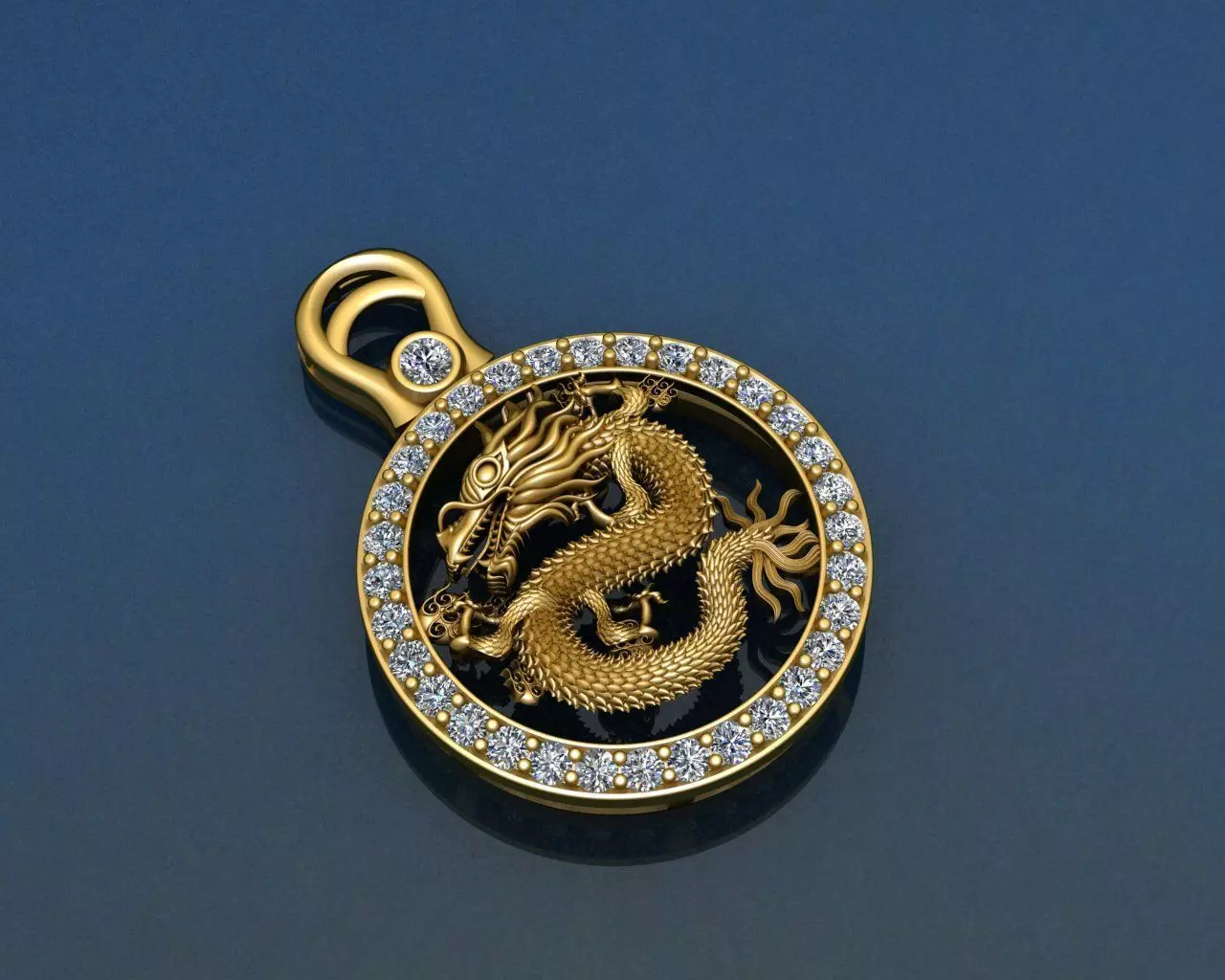 Chinese Dragon Pendant 3D print model 3D print model 3D print model_0