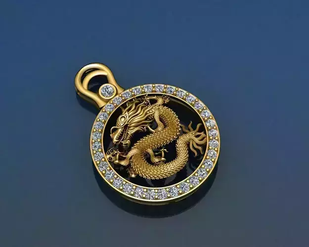 Chinese Dragon Pendant 3D print model 3D print model 3D print model