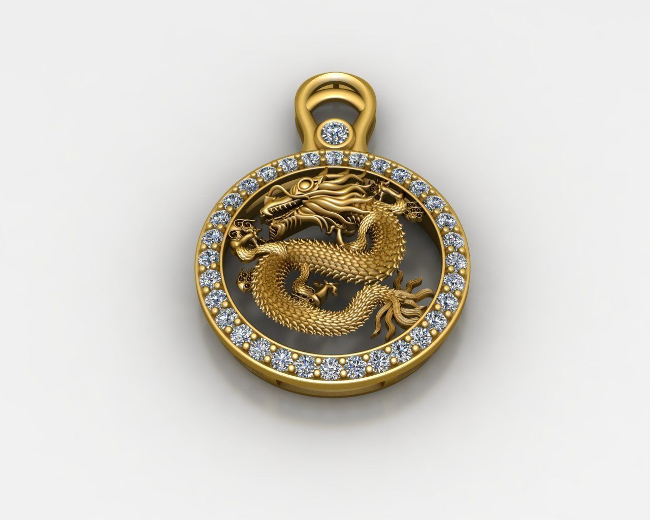 Chinese Dragon Pendant 3D print model 3D print model 3D print model_6