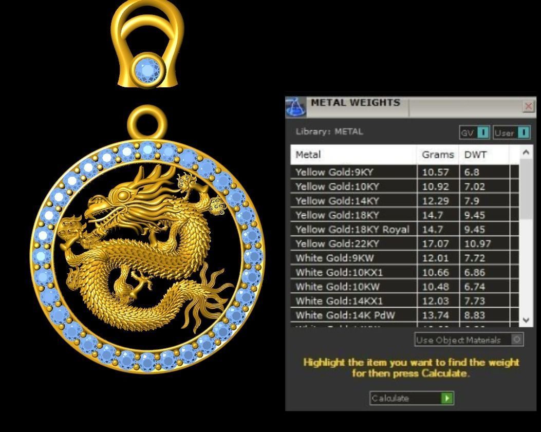 Chinese Dragon Pendant 3D print model 3D print model 3D print model_3