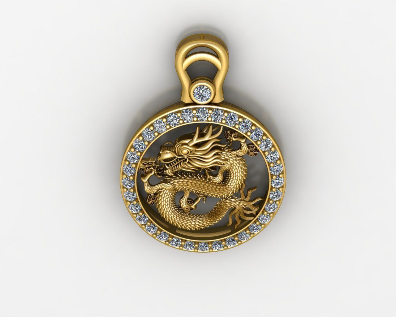 Chinese Dragon Pendant 3D print model 3D print model 3D print model_4