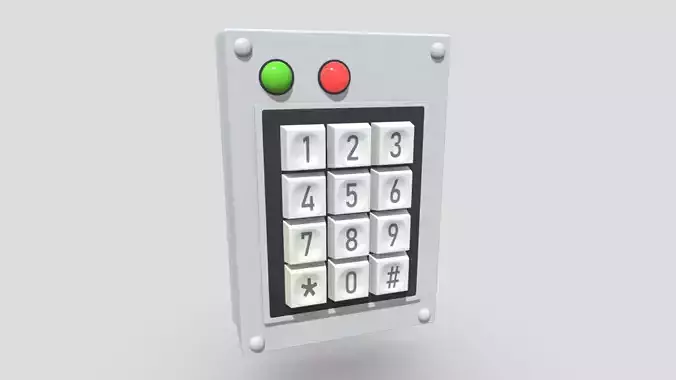CC0 - Keypad Door Lock Free low-poly 3D model