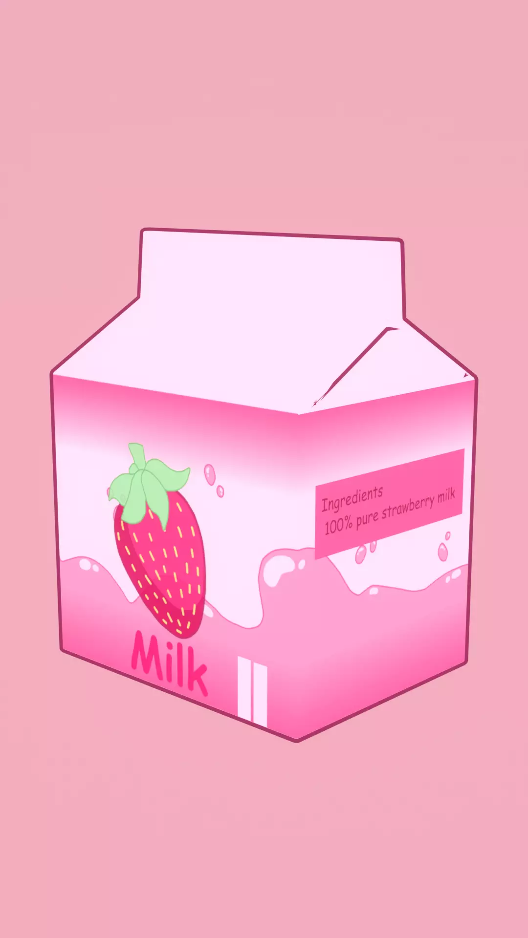Cute Milk Carton strawberry banana blueberry anime style outline Free low-poly 3D model