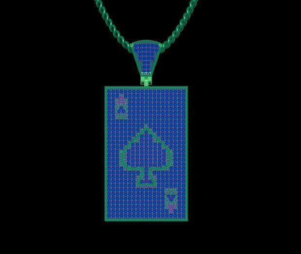 Ace Diamond Pendants 4 3D print model_2