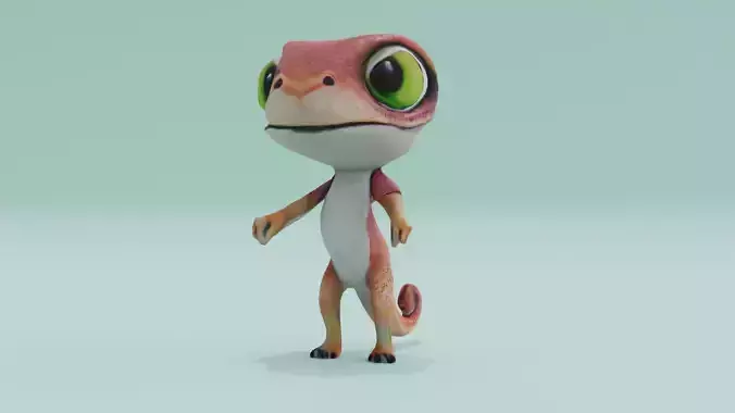 Chameleon Humanoid A-pose Low High Poly Low-poly 3D model