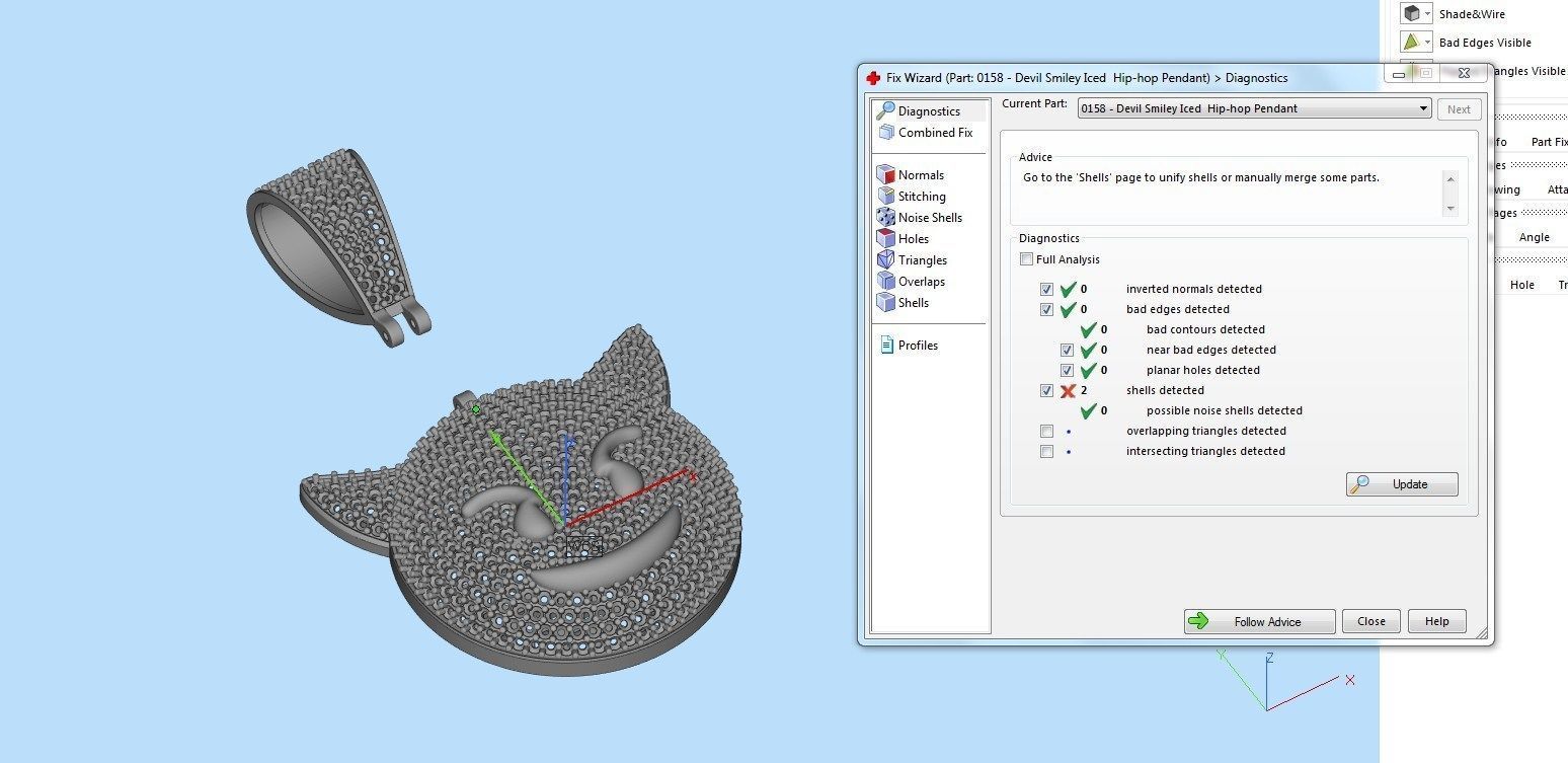 0158 - Devil Smiley Iced  Hip-hop Pendant 3D print model_5