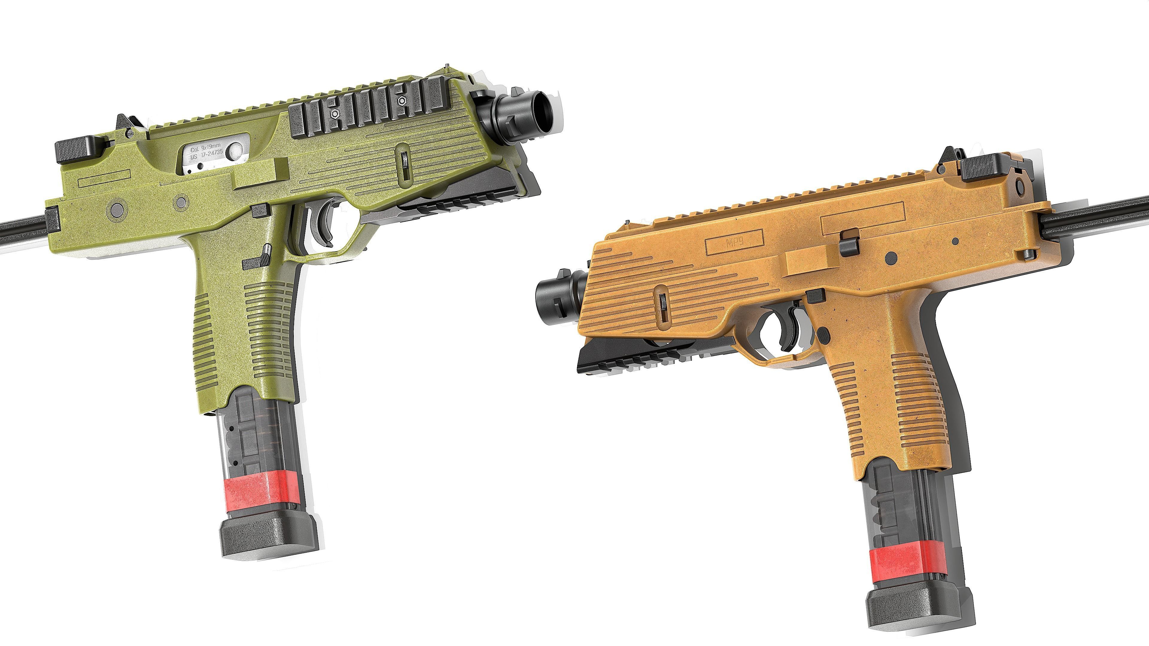 3D model Two versions Brugger Thomet MP9 VR / AR / low-poly | CGTrader