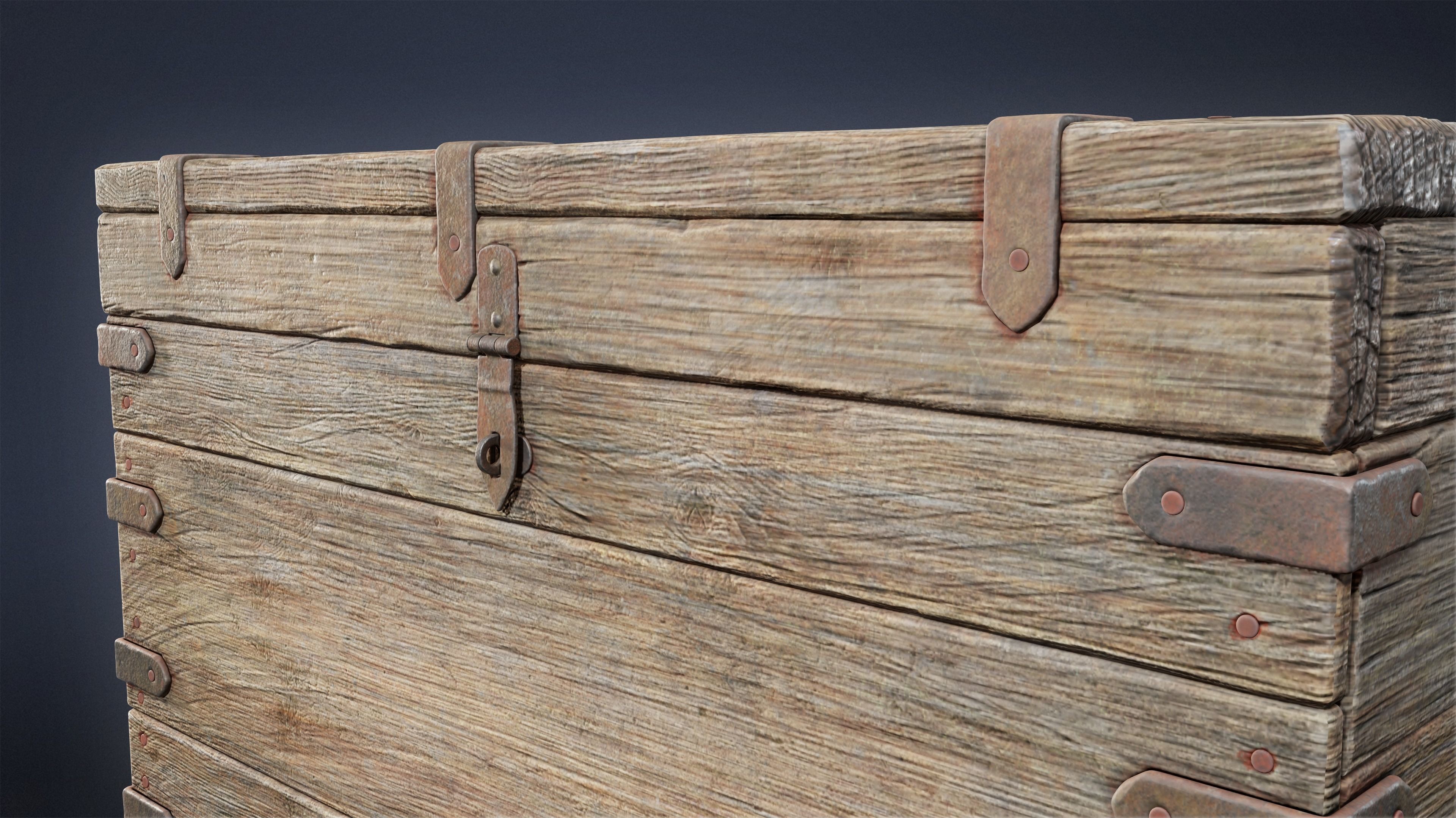 PIRATES - Chest 07 - NANITE AND LOW POLY Low-poly 3D model_6