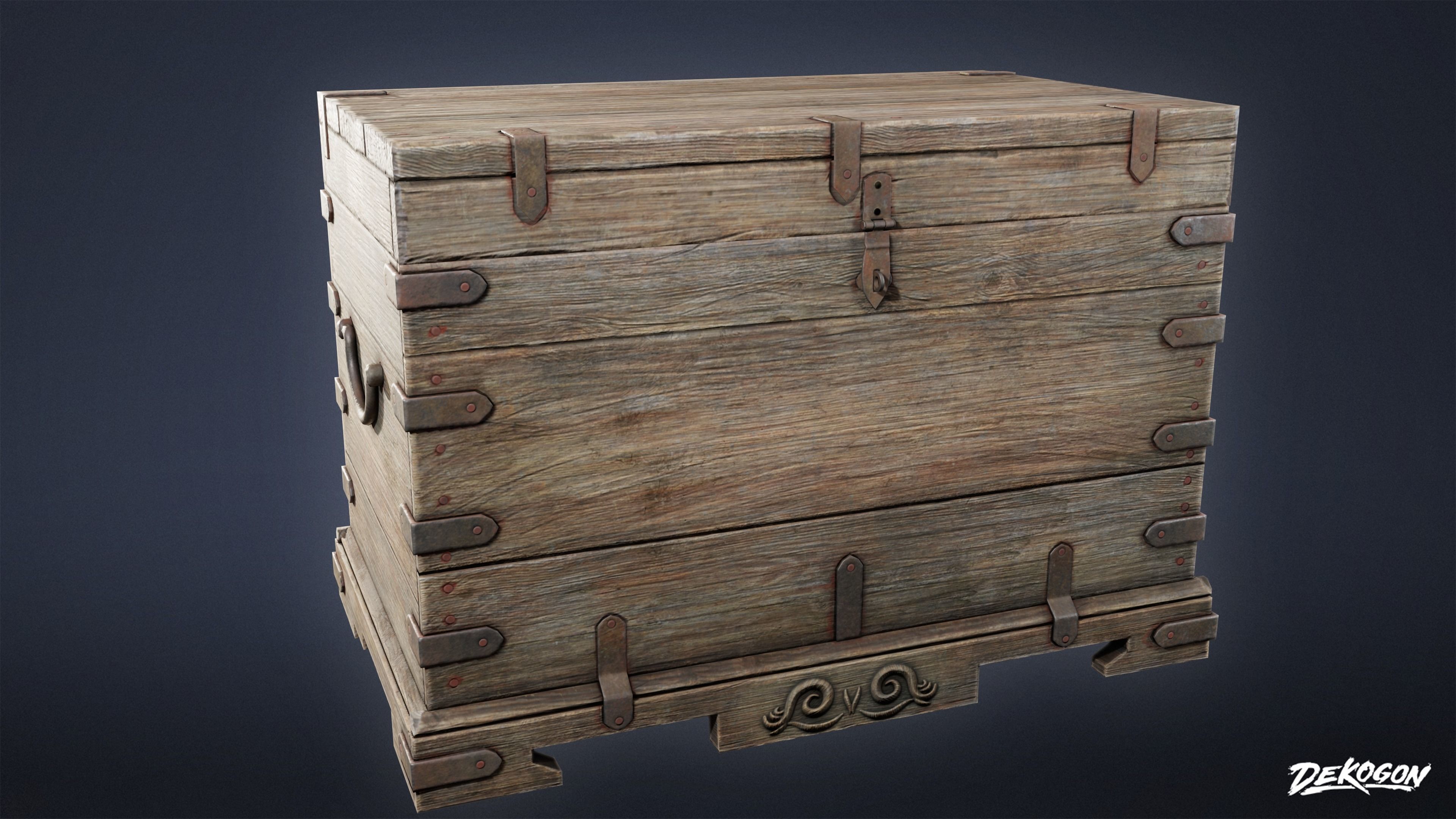 PIRATES - Chest 07 - NANITE AND LOW POLY Low-poly 3D model_9