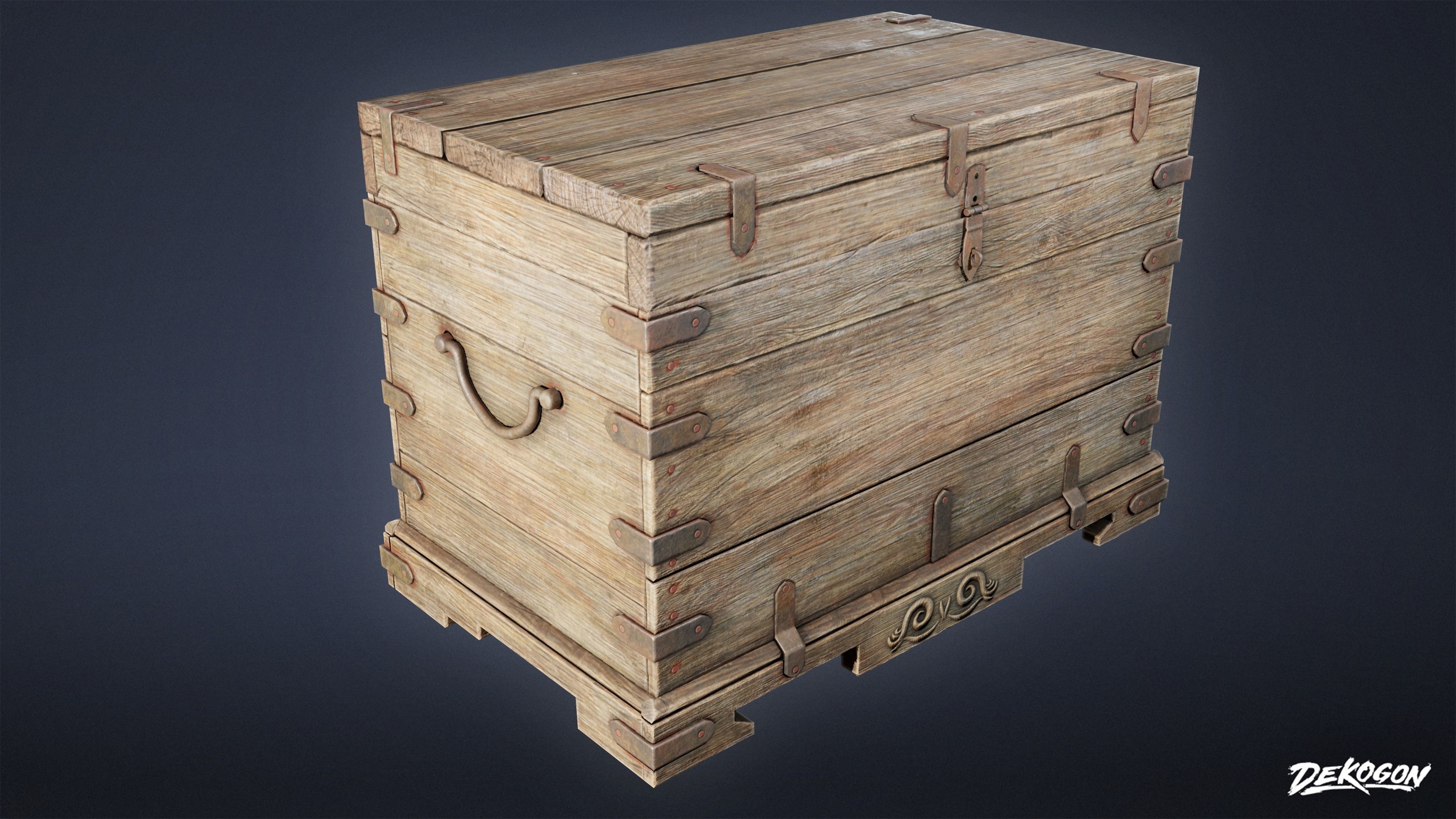 PIRATES - Chest 07 - NANITE AND LOW POLY Low-poly 3D model_8