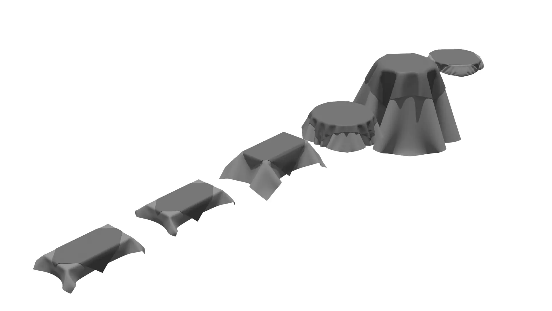 Set Tablecloths 3D model_0