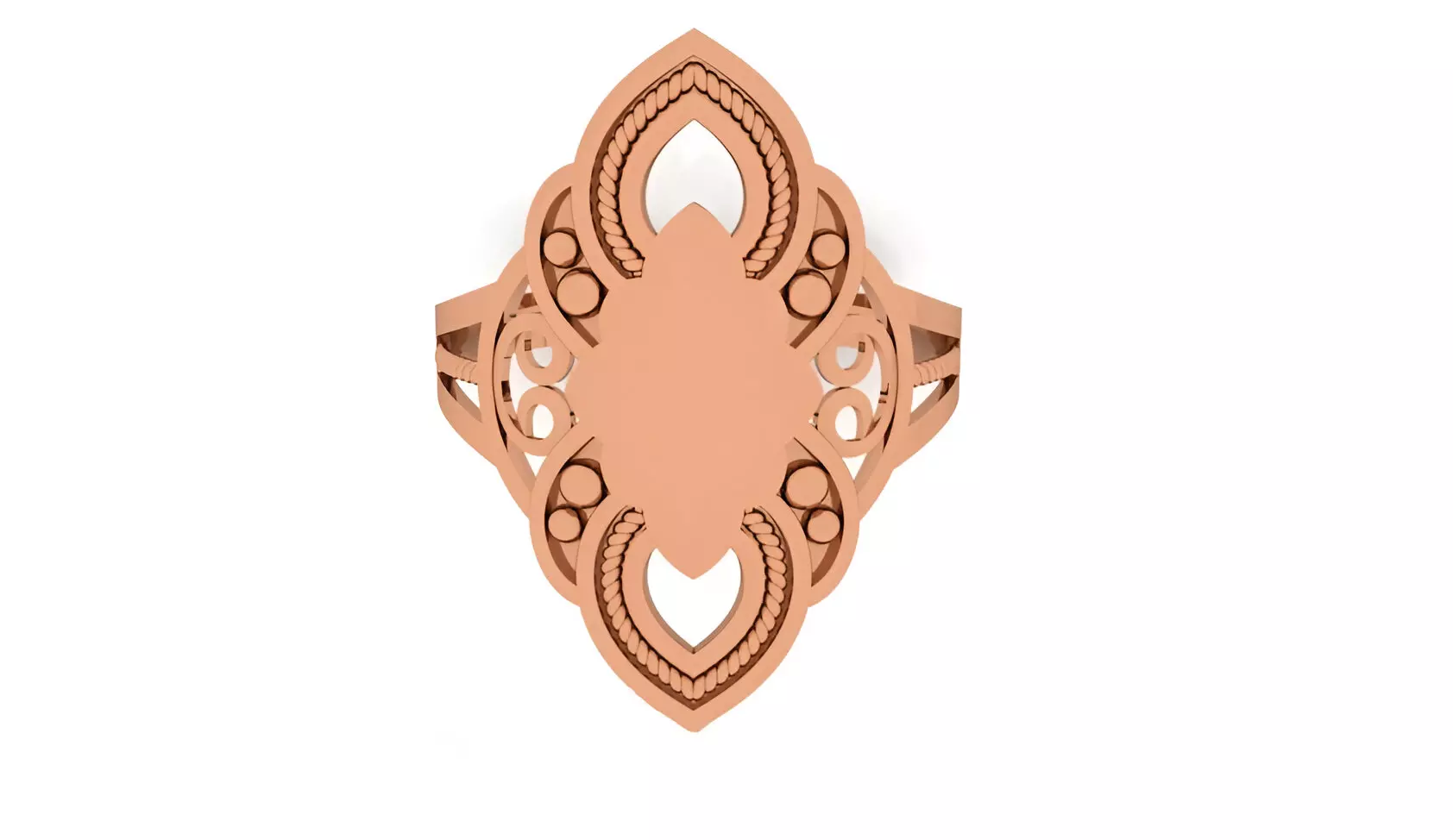 Signet Ultra Vision Wire Mesh Plain Gold Ring 3D print model