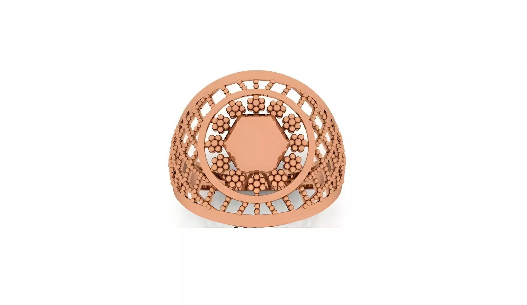 Beads Balls Ultra Vision Wire Mesh Plain Gold Ring 3D print model