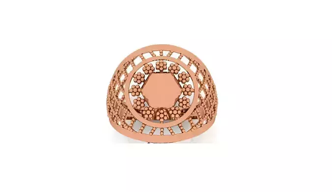 Beads Balls Ultra Vision Wire Mesh Plain Gold Ring 3D print model