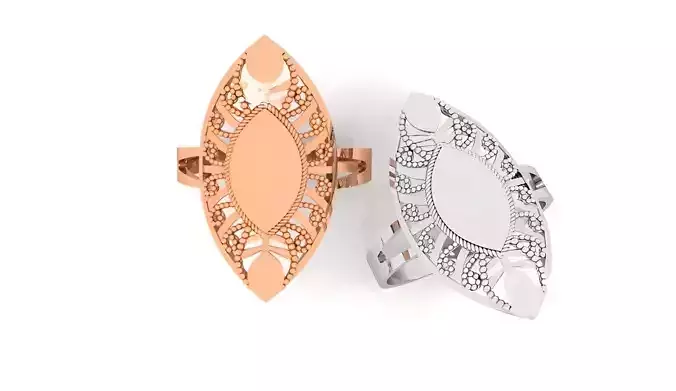 Signet Beads Ultra Vision Wire Mesh Plain Gold Ring 3D print model