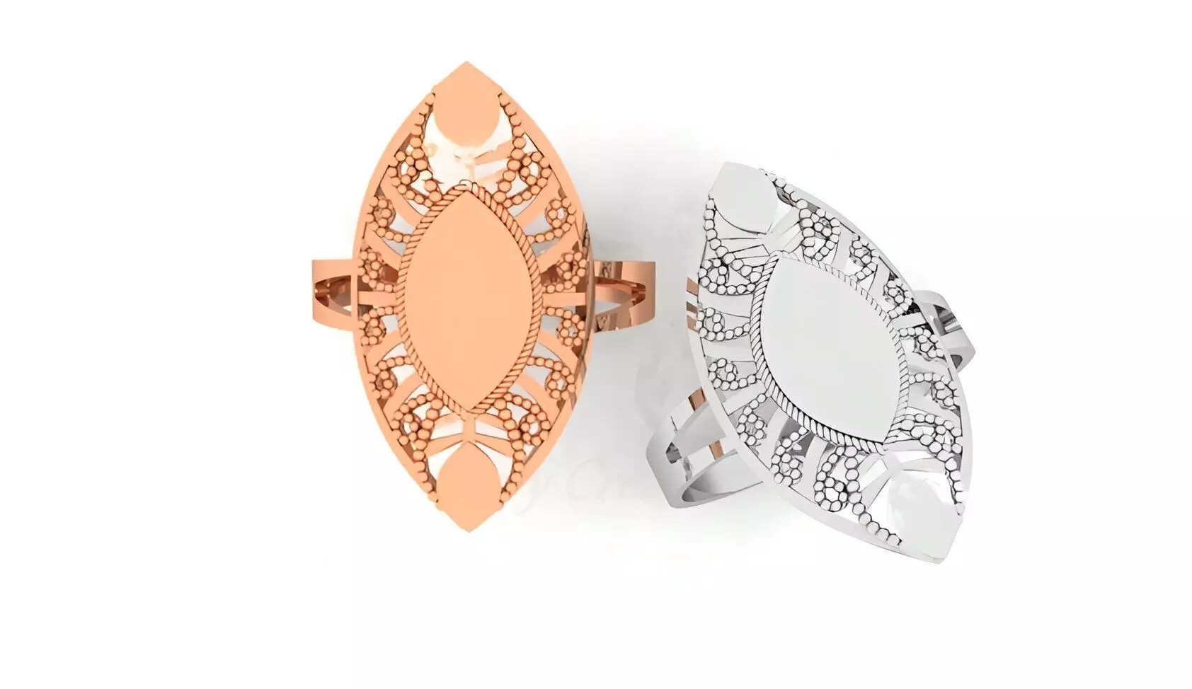 Signet Beads Ultra Vision Wire Mesh Plain Gold Ring 3D print model_0