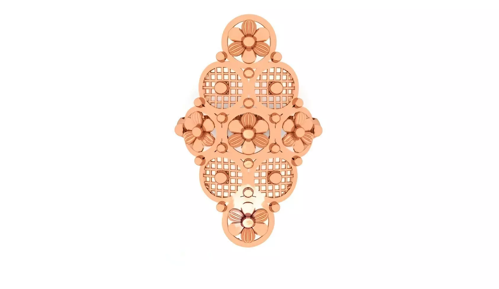 Flower Beads Balls Ultra Vision Wire Mesh Plain Gold Ring 3D print model