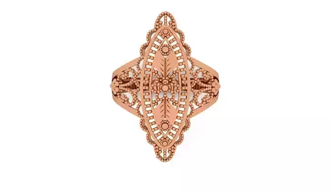 Wings Beads Balls Ultra Vision Wire Mesh Plain Gold Ring