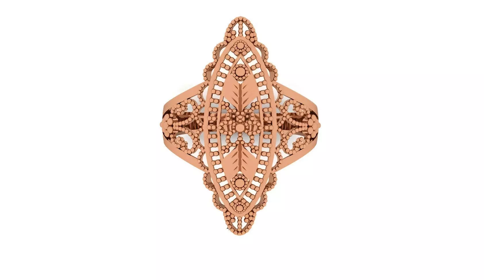 Wings Beads Balls Ultra Vision Wire Mesh Plain Gold Ring 3D print model